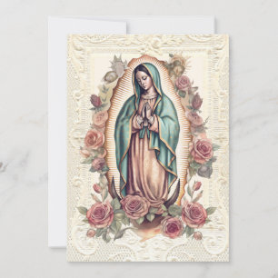 Guadalupe Virgin Mary Funeral Condolence Spanish Thank You Card