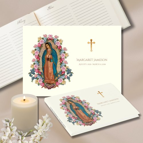 Guadalupe Virgin Mary Funeral Memorial Guest Book