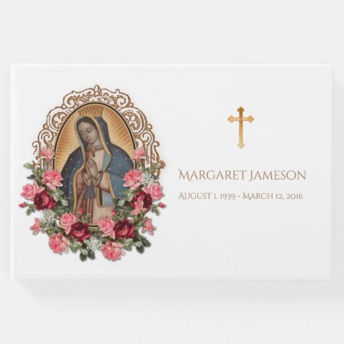 Guadalupe Virgin Mary Funeral Memorial Guest Book
