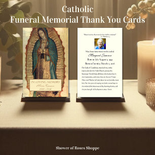 Guadalupe Virgin Mary Funeral Prayer Holy Card
