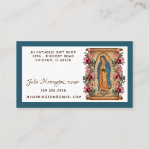 Guadalupe Virgin Mary Roses Religious Floral   Business Card