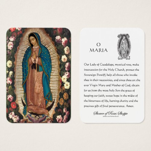 Guadalupe Virgin Mary Spanish Prayer Holy Card