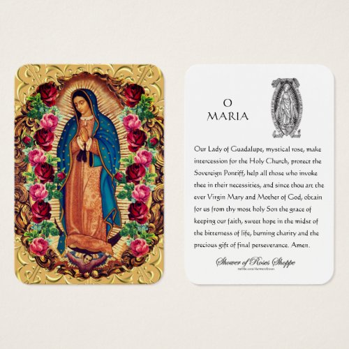 Guadalupe Virgin Mary Spanish Prayer Holy Card