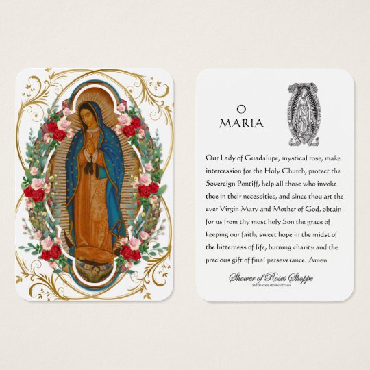 Guadalupe Virgin Mary Spanish Prayer Holy Card | Zazzle.com