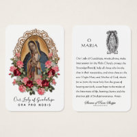 Guadalupe Virgin Mary Spanish Prayer Holy Card