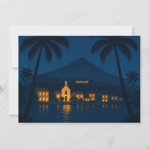 Guadeloupe 971 – Tropical Night Illustration Invitation