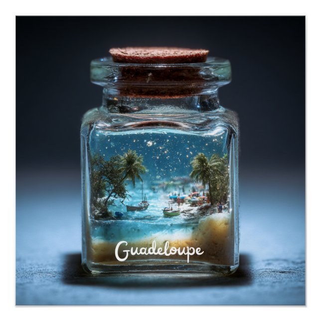 Guadeloupe Enchanted in a Miniature Bottle Poster (Front)