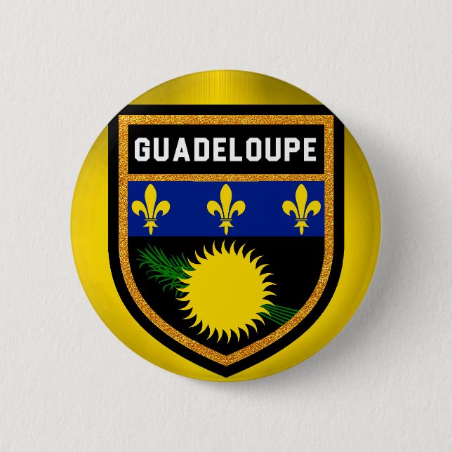 Guadeloupe Flag Button (Front)