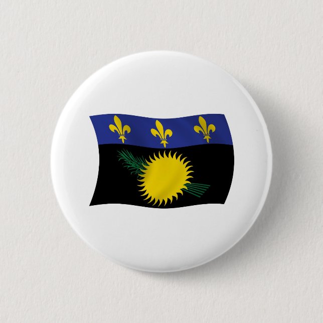 Guadeloupe Flag Button (Front)
