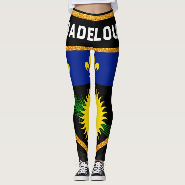 Guadeloupe Flag Leggings (Front)