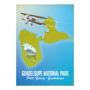 Guadeloupe National Park map Photo Print
