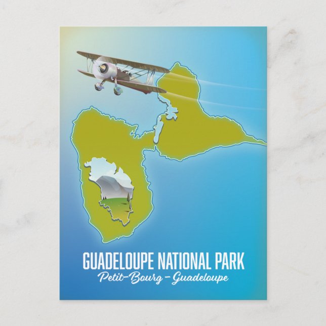 Guadeloupe National Park map Postcard (Front)