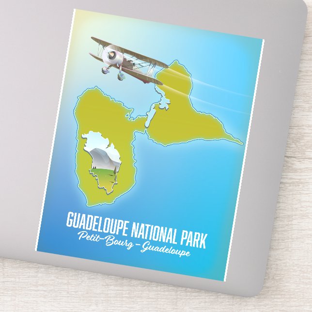 Guadeloupe National Park map Sticker (Detail)