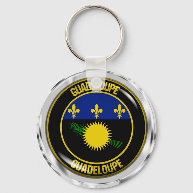 Guadeloupe Round Emblem Keychain (Front)