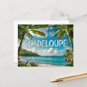 Guadeloupe Tropical Caribbean Landscape Watercolor Postcard