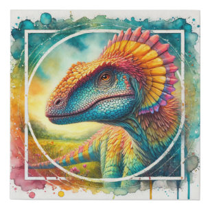 Guaibasaurus in Watercolor 200724AREF124 - Waterco Faux Canvas Print
