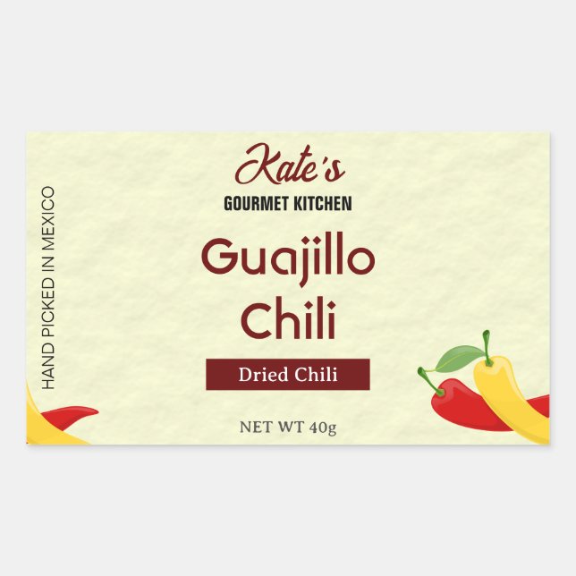 Guajillo Custom Pepper Product Sticker (Front)