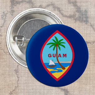 Guam button, patriotic Guamanian Flag fashion Button
