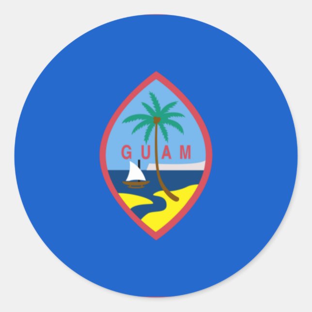 guam classic round sticker (Front)