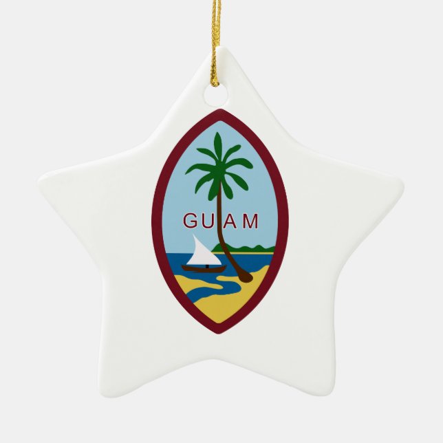 Guam Coat of Arms Ceramic Ornament (Front)