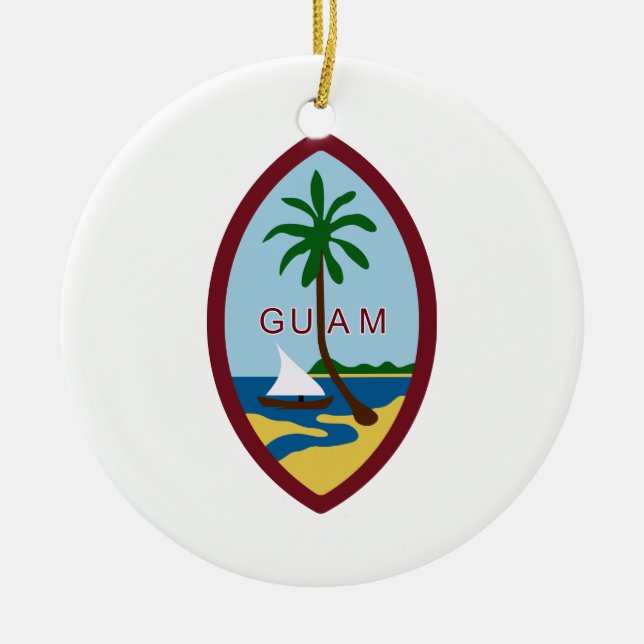 Guam Coat of Arms Ceramic Ornament (Front)