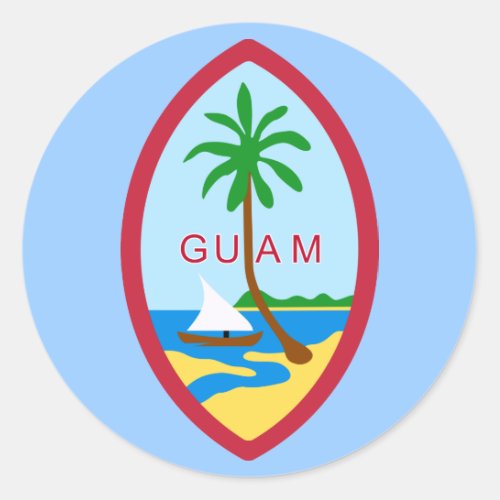 Guam Coat of Arms Classic Round Sticker