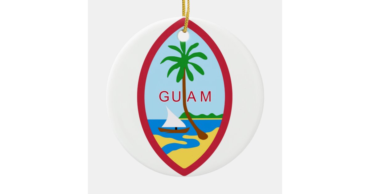 GUAM - emblem/flag/coat of arms/symbol Ceramic Ornament ...