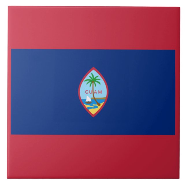 Guam Flag Ceramic Tile (Front)