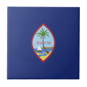 Guam flag ceramic tile