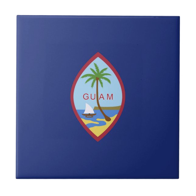 Guam flag ceramic tile (Front)