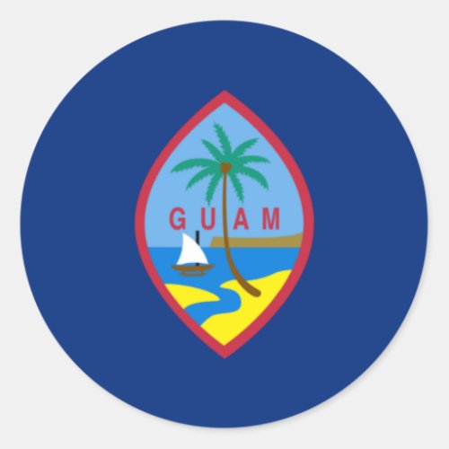 Guam Flag Classic Round Sticker