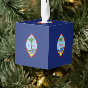 Guam flag cube ornament