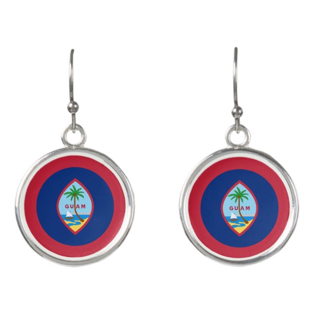 Guam Flag Earrings (Front)