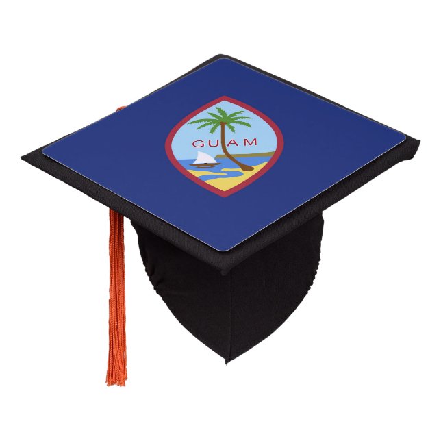 Guam flag graduation cap topper (Angled)