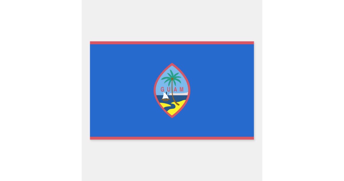 Guam Flag GU Rectangular Sticker | Zazzle