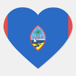 Guam Flag Heart Sticker