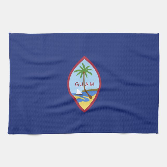 Guam flag kitchen towel (Horizontal)