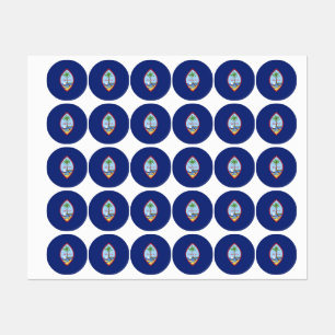 Guam flag labels