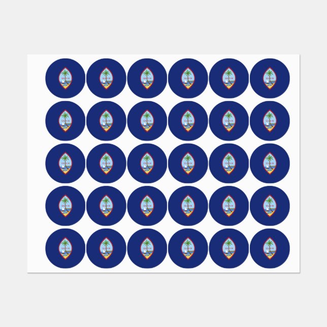 Guam flag labels (Sheet)