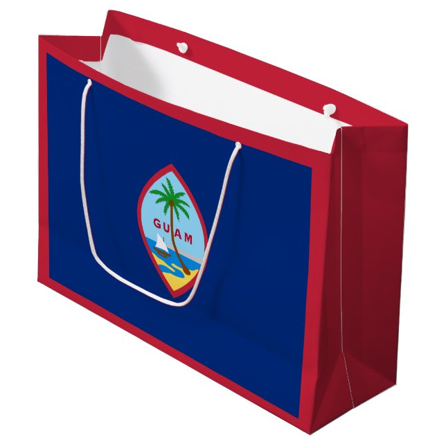 Guam Flag Large Gift Bag (Front Angled)