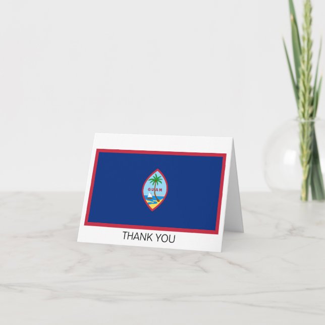 Guam Flag Letterpress Thank You Card (Front)