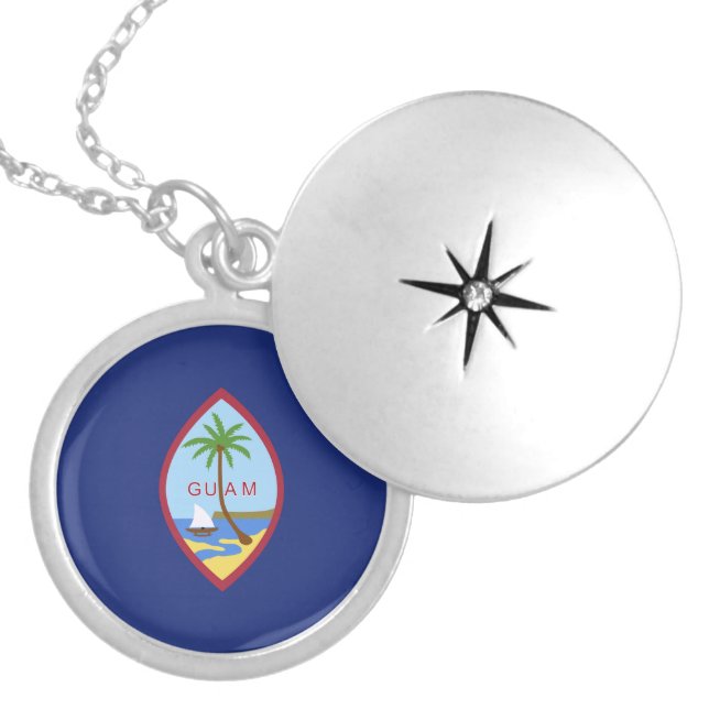 Guam flag locket necklace (Front)