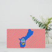 Guam Flag Map (Standing Front)