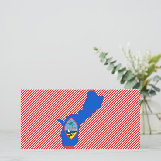 Guam Flag Map (Standing Front)