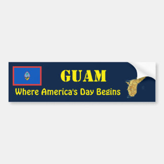 Guam Flag + Map Bumper Sticker