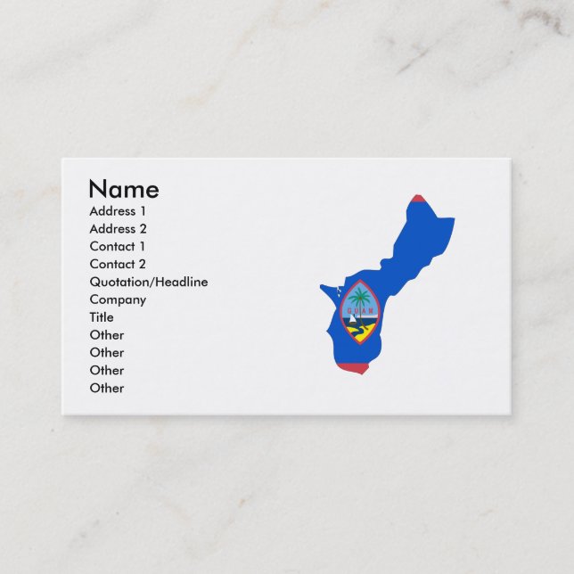Guam Flag Map Business Card (Front)
