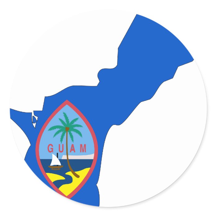 Guam Flag Map Round Sticker