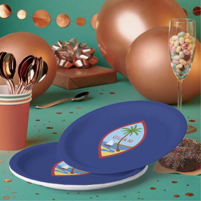 Guam flag paper plates (Multi)