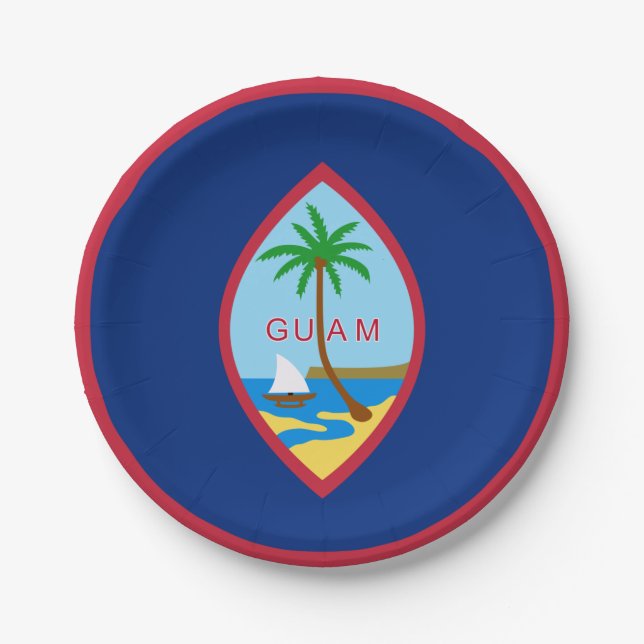 Guam flag paper plates (Front)