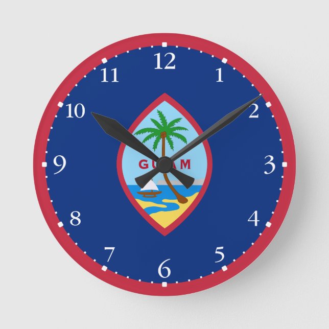 Guam Flag Round Clock (Front)